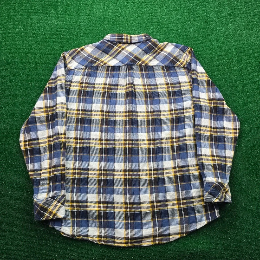 Depart West Flannel Shirt Mens 2XL Blue Plaid Button‎ Up Long Sleeve Outdoors